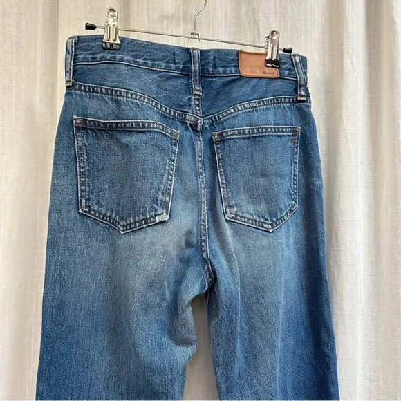 Madewell perfect vintage Jean medium indigo wash distressed raw hem size 25 - Picture 10 of 15